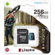 Kingston Canvas Go! Plus microSDXC 256Gb U3 V30 UHS-I A2 Memory Card, packaged