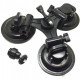 Large triple suction cup mount for action cameras, main view