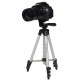 Lightweight tripod for DSLR and mirrorless cameras, with a camera