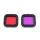 Набор подводных фильтров для GoPro HERO4 (базовый) (красный, фиолетовый)