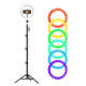 Ring LED lamp 26 cm (6 colors) on a 210 cm tripod, main view