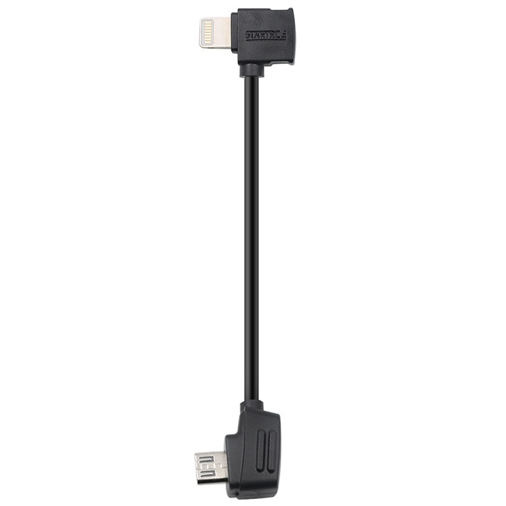 Кабель StartRC 10 см для пульта DJI Mavic Pro, 2, Air, Spark, Mini, SE (microUSB - Lightning)