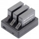 USB зарядний пристрій для 3х акумуляторів GoPro HERO4
