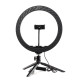 USB LED ring light 30 cm with swivel head, back view