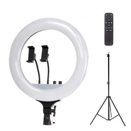 LED ring lamp 36 cm with remote control on a 210 cm tripod, main view
