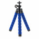 Штатив тренога для GoPro или телефона (размер S), синий в разложенном виде