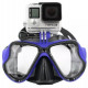 AC Prof Diving mask with GoPro mount, blue with a camera