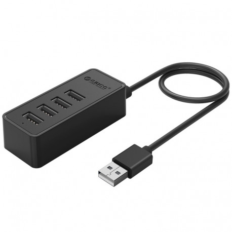 Зарядный USB-хаб ORICO W5P-U2-030-BK-PRO с 4-мя USB портами и функцией OTG, главный вид