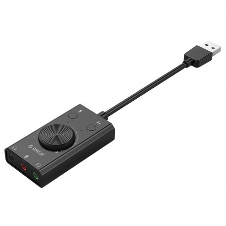 Зовнішня звукова карта USB ORICO SC2-BK з регулятором гучності