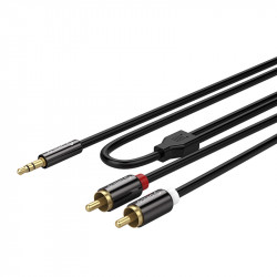 Аудио кабель AUX mini jack 3.5 мм - 2х RCA ORICO AM-MRC1-15-BK-BP