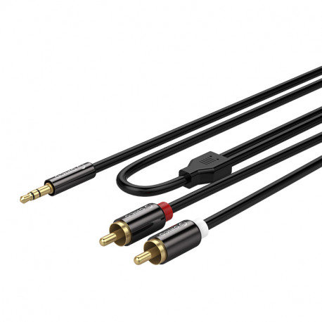 Аудіо кабель AUX mini jack 3.5 мм - 2х RCA ORICO AM-MRC1-15-BK-BP