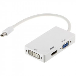 Переходник PowerPlant mini DisplayPort (Thunderbolt) - HDMI, DVI, VGA (3-в-1)