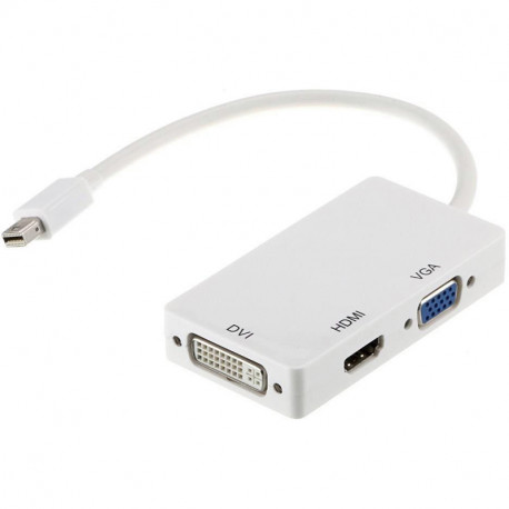 Переходник PowerPlant mini DisplayPort (Thunderbolt) - HDMI, DVI, VGA (3-в-1), главный вид