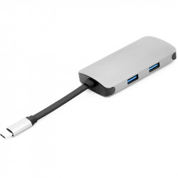 USB-хаб Type-C 3.1 PowerPlant с HDMI, 2 х USB 3.0, USB-C, RJ45
