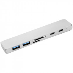 PowerPlant USB hub (USB Type-C - HDMI 4K, 2хUSB 3.0, USB Type-C, SD, microSD)