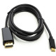 Кабель PowerPlant USB Type-C 3.1 Thunderbolt 3 - DisplayPort, 4K, 1.8 м
