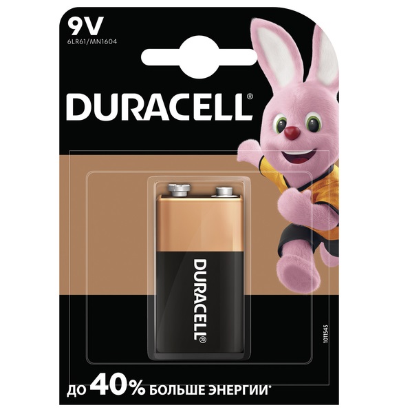 Батарейка Duracell 9V / MN1604 KPN1*10 1 шт