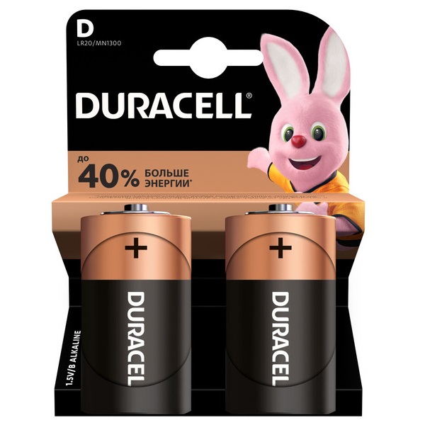 Батарейки Duracell D/ LR20 /MN1300 KPN 02*10 2 шт