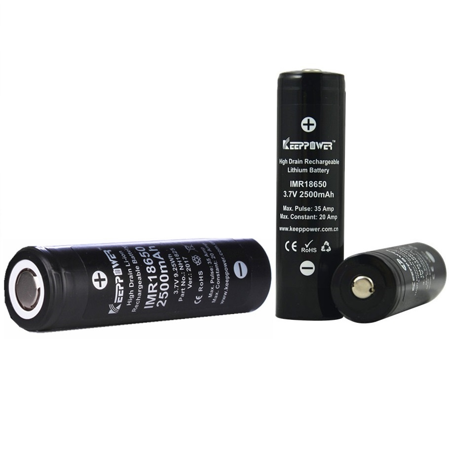 Keeppower 18650  - 2500 mAh Li-Ion Rechargeable Battery 3 PC for Zhiyun CRANE 2, CRANE 3, main view