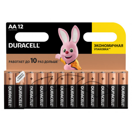 Batteries DURACELL AA LR06 MN1500 12 pcs, appearance