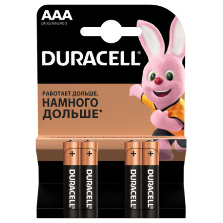 Батарейки DURACELL AAA LR03 MN2400 4 шт, внешний вид