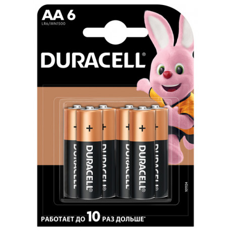 Batteries DURACELL AA LR06 MN1500 5 + 1 pcs, appearance