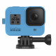 Силиконовый чехол з ремешком GoPro Sleeve + Lanyard для HERO8 Black, голубой с камерой_2