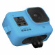 Силиконовый чехол з ремешком GoPro Sleeve + Lanyard для HERO8 Black, голубой с камерой_3