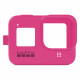GoPro Sleeve + Lanyard (Black) for HERO8 Black, pink frontal view