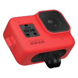 Силиконовый чехол з ремешком GoPro Sleeve + Lanyard для HERO8 Black, голубой с камерой_3
