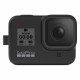 Силиконовый чехол з ремешком GoPro Sleeve + Lanyard для HERO8 Black, черный с камерой фронтальный вид