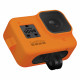 Силиконовый чехол з ремешком GoPro Sleeve + Lanyard для HERO8 Black, оранжевый с камерой_3