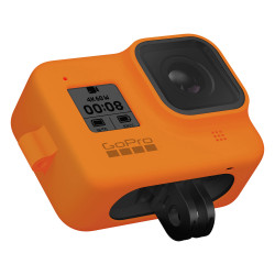 Силиконовый чехол з ремешком GoPro Sleeve + Lanyard для HERO8 Black, голубой с камерой_3