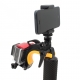 Держатель для GoPro и смартфона с кнопкой спуска - с камерой и телефоном