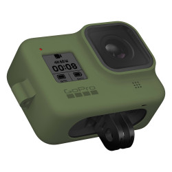 Силиконовый чехол з ремешком GoPro Sleeve + Lanyard для HERO8 Black, голубой с камерой_3