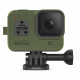 Силиконовый чехол з ремешком GoPro Sleeve + Lanyard для HERO8 Black, оливковый с камерой_2