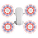 Sunnylife 8pcs Propellers 4726F for Mini 2 (Multi color), blue-red on the copter_1