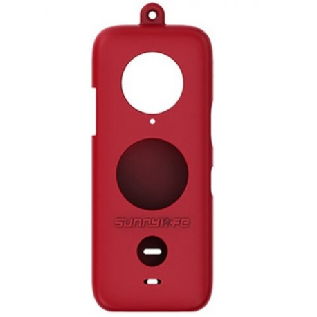 Sunnylife Silicone Protective Cover and Lanyard for Insta360 ONE X2, red