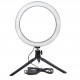 PHS 26cm Selfie LED Ring Light on a table tripod, frontal view