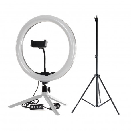 PHS LED ring light 30 cm with swivel head on a 210 cm tripod, main view