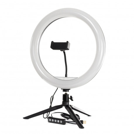 PHS 26cm Selfie LED Ring Light on a table tripod, main view