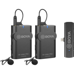 BOYA BY-WM4 PRO-K4 2-Person Wireless Lavalier Microphone System for Lightning iOS Devices (2.4 GHz)