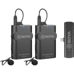 BOYA BY-WM4 PRO-K5 Two-Person Wireless Omni Lavalier Microphone System for USB-C Devices (2.4 GHz)