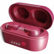 Skullcandy Sesh True Wireless Headphones, red with a charging case