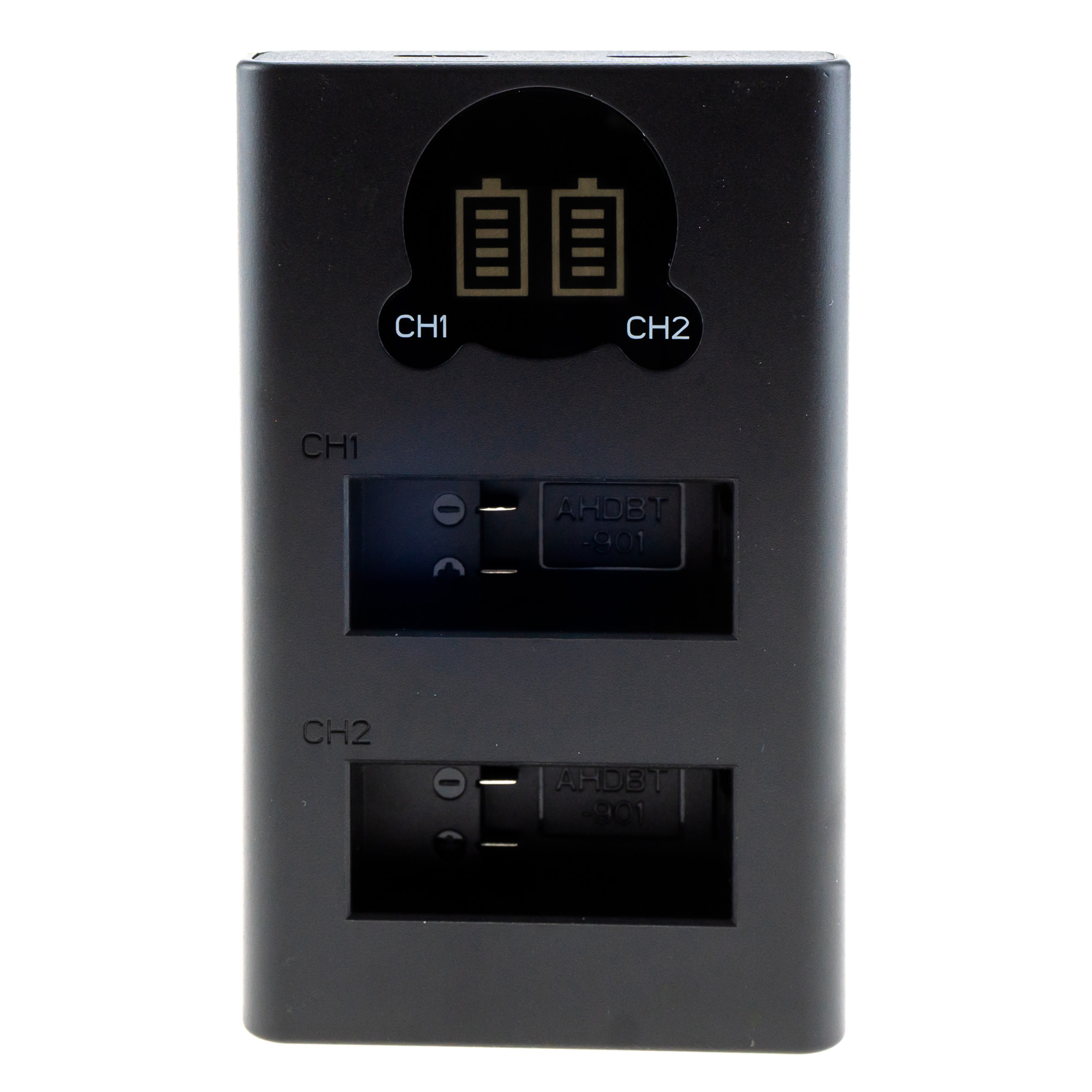 PowerPlant Battery Charger for GoPro HERO9 Black 2 Batteries, view from above