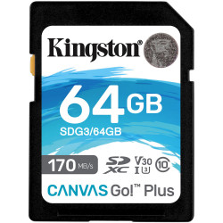 Карта памяти Kingston Canvas Go Plus SDXC 64Gb C10, UHS-I, U3