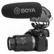 BOYA BY-BM3030 On-Camera Supercardioid Shotgun Microphone, on camera