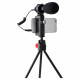BOYA BY-PVM50 Stereo Condenser Microphone, with a smartphone on a tripod