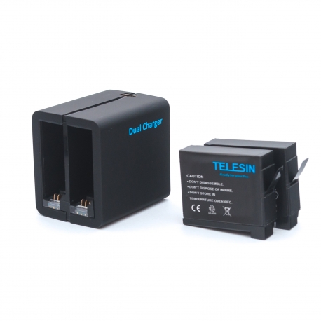 Telesin set - 2 batteries + dual USB charger for GoPro HERO4
