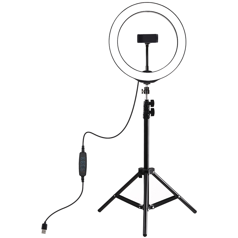 Кільцева USB LED лампа Puluz 26 см на штативі 110 см